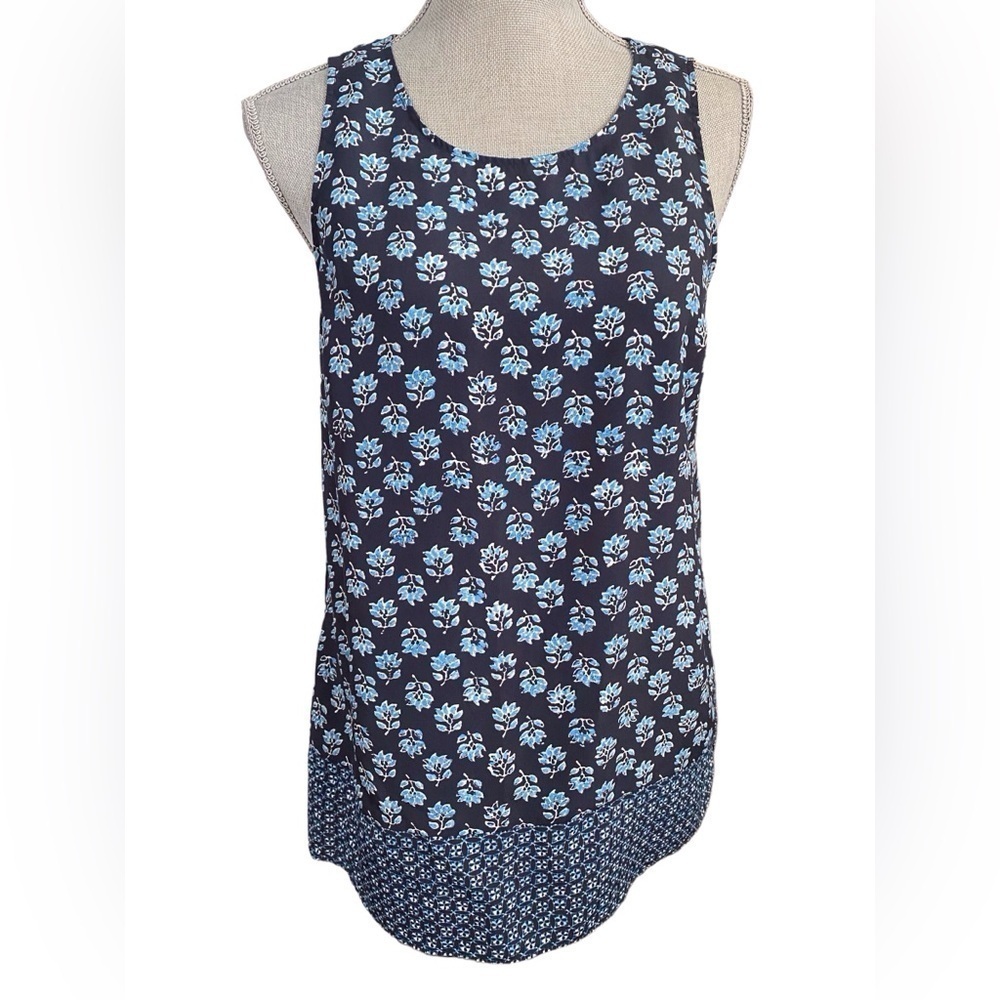 Michael KORS Navy Zip up Blouse l Sleeveless Tunic Top l Size Small l 0606